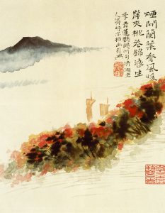 Shitao river of peach blossoms