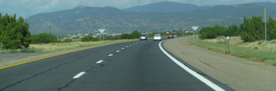 Heading into Santa Fe on a road trip.