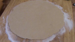 Rolled out pizza crust