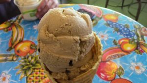 Vegan coffee chip ice cream from Sweet Action in Denver, CO