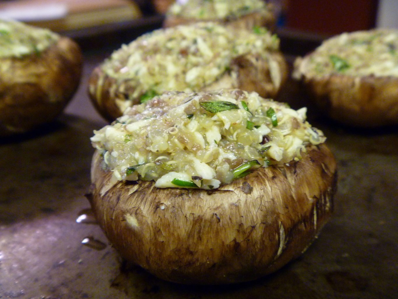 Stuffed Mushroom Caps, the Vegan way
